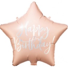 Balloon 'Happy Birthday' Star Powder Pink